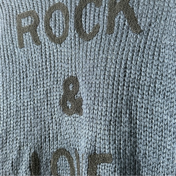 Rock & Love Women's Blue Cardigan Size Small Oversized Warm & Comfy Blue & Black - Picture 7 of 13